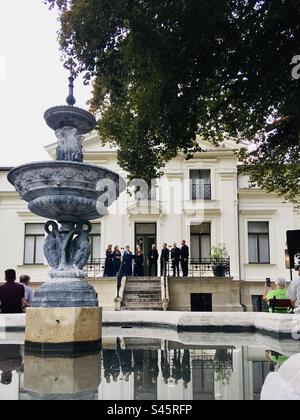 Kammerchorkonzert im Park der Lenck-Villa, Sopron, Ungarn Stockfoto