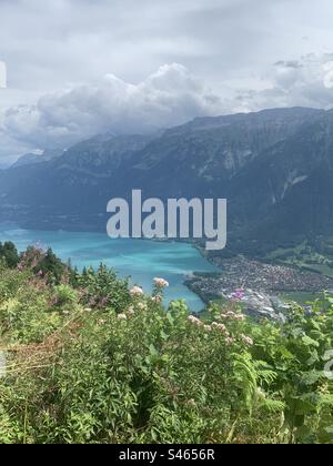 Blick auf den BRIENZERSEE vom Harder kulm Stockfoto