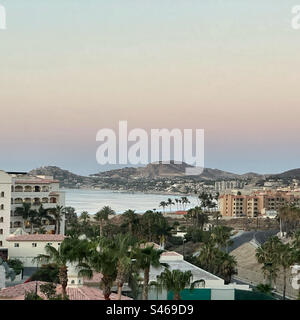 Juni 2023, Blick am frühen Morgen von einem Zimmer im Hyatt Place Los Cabos, San Jose del Cabo, Los Cabos, Baja California Sur, Mexiko Stockfoto