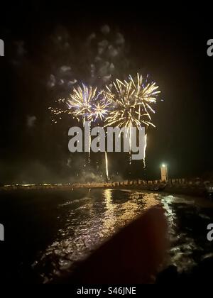 Fuochi d’artificio a Punta Ala Stockfoto