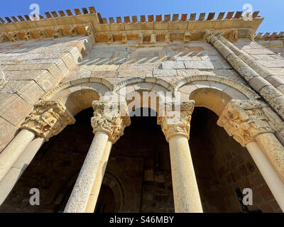 Arcade. San Julian y santa Basilisa, Rebolledo de la Torre, Burgos province, Castilla Leon, Spain. Stock Photo