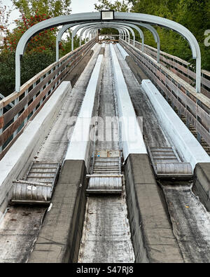 September 2023, Rodelbahn, Dufferin Terrace, Historic District of Old Quebec, Quebec City, Quebec, Kanada Stockfoto