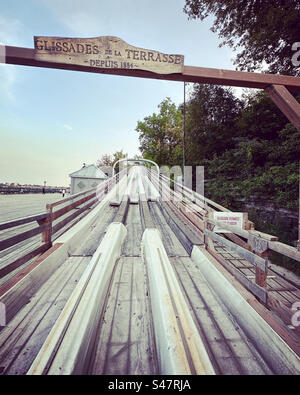 September 2023, Rodelbahn, Dufferin Terrace, Historic District of Old Quebec, Quebec City, Quebec, Kanada Stockfoto