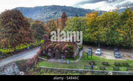 Tu Hwnt ir Bont von Drohne Stockfoto