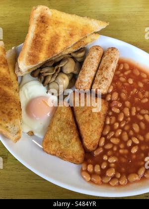 Vegetarisches Komplettes Englisches Frühstück Stockfoto