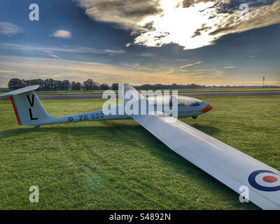 Royal Air Force Air Cadet Viking Segelflugzeug bei RAF Topcliffe North Yorkshire Stockfoto