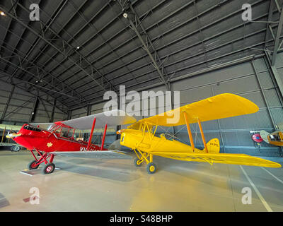 DH82 Tiger Moth Flugzeug im Hunter Warbirds Luftfahrtmuseum in Scone, New South Wales, Australien Stockfoto