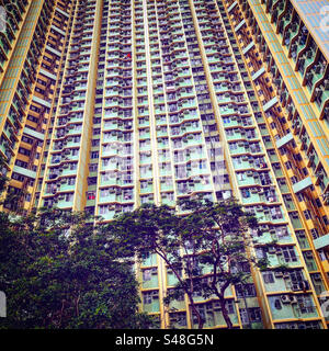 Vollbild-Bild des Apartments in den komplexen stadtwohnungen im hk hong kong Gebäude in den Vororten der Innenstadt im Hang hau Anwesen Stockfoto