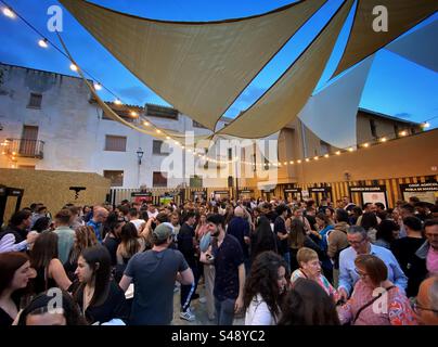 Dörfliches Weinfest: Die „9a Mostra Intercomarcal Tasta Vin’s“, Ascó, Katalonien, Spanien. Stockfoto