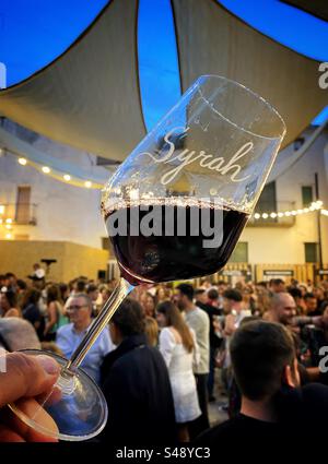 Dörfliches Weinfest: Die „9a Mostra Intercomarcal Tasta Vin’s“, Ascó, Katalonien, Spanien. Stockfoto