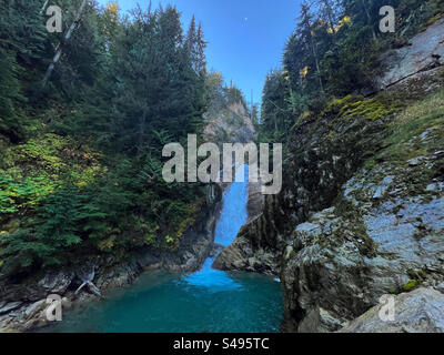 Bear Creek Falls, Gletscher-Nationalpark Stockfoto