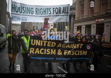 Glasgow, Schottland, 16. März 2019. Pro-Palestine und Pro-Israel Gruppen treffen sich an einer Anti-Rassismus-Rallye im George Square in Glasgow, Schottland, 16. März 2019. Foto von: Jeremy Sutton-Hibbert / alamy Leben Nachrichten. Stockfoto