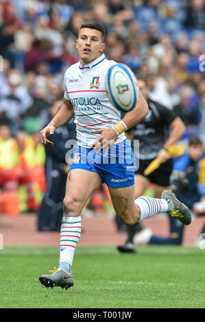 Rom, Italien. 16 Mär, 2019. Tommaso Allan von Italien während der 2019 sechs Nationen Übereinstimmung zwischen Italien und Frankreich im Stadio Olimpico, Rom, Italien Am 16. März 2019. Foto von Giuseppe Maffia. Credit: UK Sport Pics Ltd/Alamy leben Nachrichten Stockfoto