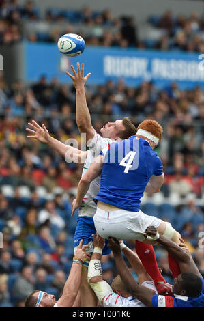 Rom, Italien. 16 Mär, 2019. Felix Lamey von Frankreich während der 2019 sechs Nationen Übereinstimmung zwischen Italien und Frankreich im Stadio Olimpico, Rom, Italien Am 16. März 2019. Foto von Giuseppe Maffia. Credit: UK Sport Pics Ltd/Alamy leben Nachrichten Stockfoto