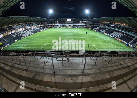 ALMELO, Heracles Almelo - Vitesse, 16-03-2019 Fußball, niederländischen Eredivisie Saison 2018 - 2019, Polman Stadion, Überblick über das Stadion Stockfoto