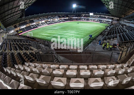 ALMELO, Heracles Almelo - Vitesse, 16-03-2019 Fußball, niederländischen Eredivisie Saison 2018 - 2019, Polman Stadion, Überblick über das Stadion Stockfoto