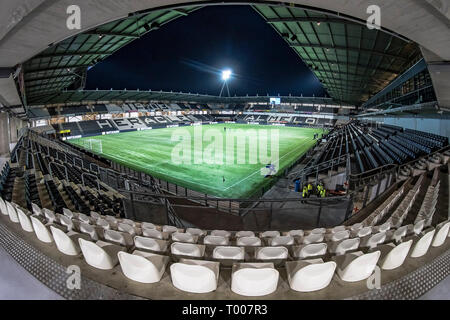 ALMELO, Heracles Almelo - Vitesse, 16-03-2019 Fußball, niederländischen Eredivisie Saison 2018 - 2019, Polman Stadion, Überblick über das Stadion Stockfoto