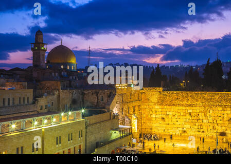 Die Klagemauer und Felsendom, Jerusalem Stockfoto