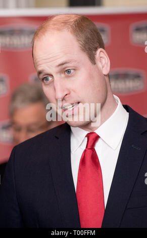Der Herzog von Cambridge stellt eine Plakette während offiziell die neue Gehirne Brauerei in Cardiff öffnen, vor der Teilnahme an der Wales/Irland sechs Nationen übereinstimmen. Stockfoto