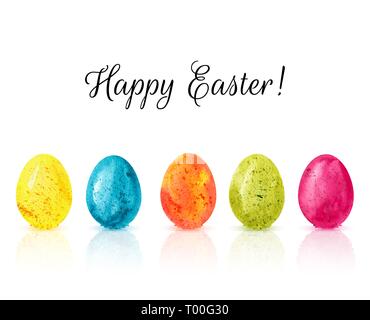 Frohe Ostern bunte Eier Hintergrund Vektor. Hand watercolor Illustration gezeichnet Stock Vektor