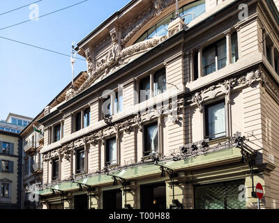 Mailand, Italien - Februar 24, 2019: Fassade des Teatro Filodrammatici di Milano (Amateur Dramatik Theater Mailand) Stockfoto