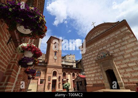 Bukarest, Rumänien - 13. Mai 2018: die Kirche des Heiligen Antonius - alten fürstlichen Hof gebaut von Mircea Ciobanul im Jahr 1559 die älteste in Bukarest. Aber es ist bel Stockfoto