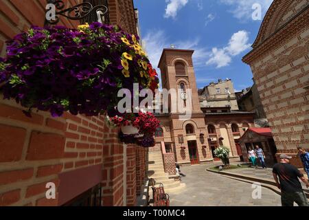 Bukarest, Rumänien - 13. Mai 2018: die Kirche des Heiligen Antonius - alten fürstlichen Hof gebaut von Mircea Ciobanul im Jahr 1559 die älteste in Bukarest. Aber es ist bel Stockfoto