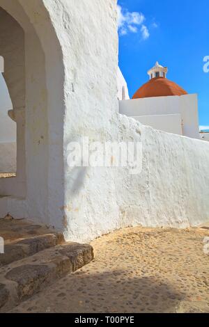 Kirche von Santa Eularia, Santa Eulària des Riu, Ibiza, Balearen, Spanien Stockfoto