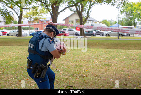 Christchurch, Canterbury, Neuseeland, 17. März 2019: Blumen für die Opfer des 15. März 2019 Christchurch Moschee Shootings zu erinnern Stockfoto