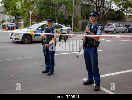 Christchurch, Canterbury, Neuseeland, 17. März 2019: Blumen für die Opfer des 15. März 2019 Christchurch Moschee Shootings zu erinnern Stockfoto