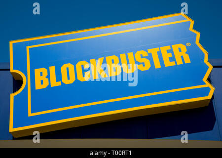 PERTH, Australien - März 13, 2019: Die letzten Blockbuster Video Store in Australien die Schließung in der Vorstadt von Morley Stockfoto