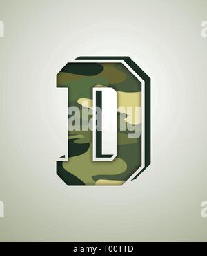 Camouflage Charakter, detaillierte vector Fonts Stock Vektor