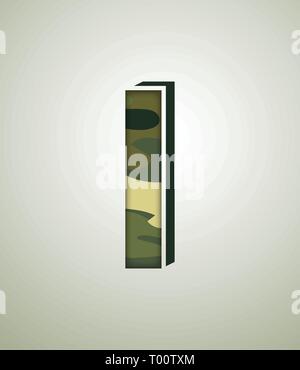 Camouflage Charakter, detaillierte vector Fonts Stock Vektor