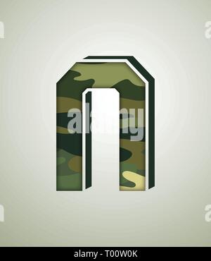 Camouflage Charakter, detaillierte vector Fonts Stock Vektor