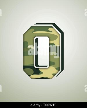 Camouflage Charakter, detaillierte vector Fonts Stock Vektor