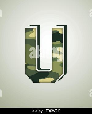 Camouflage Charakter, detaillierte vector Fonts Stock Vektor