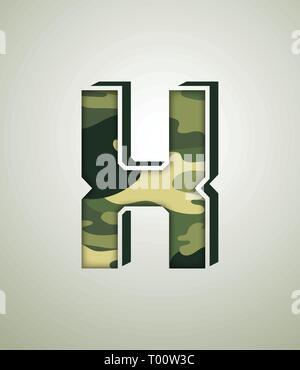 Camouflage Charakter, detaillierte vector Fonts Stock Vektor