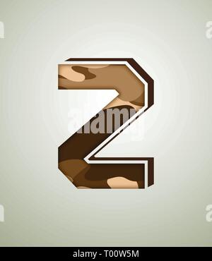 Camouflage Charakter, detaillierte vector Fonts Stock Vektor