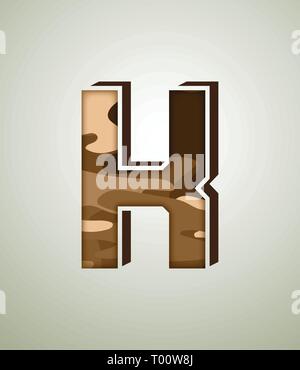 Camouflage Charakter, detaillierte vector Fonts Stock Vektor