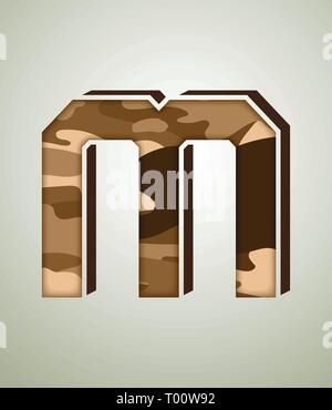 Camouflage Charakter, detaillierte vector Fonts Stock Vektor