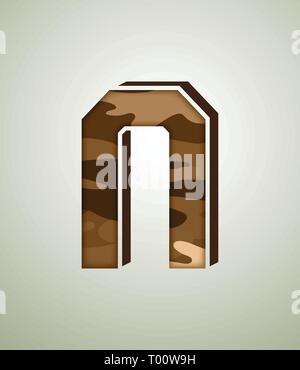 Camouflage Charakter, detaillierte vector Fonts Stock Vektor