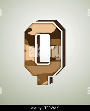 Camouflage Charakter, detaillierte vector Fonts Stock Vektor