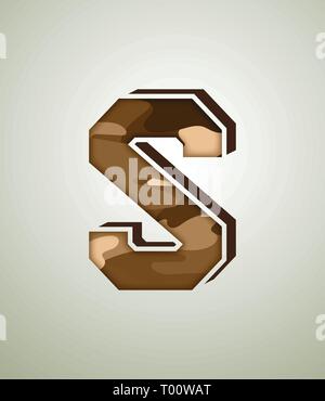 Camouflage Charakter, detaillierte vector Fonts Stock Vektor