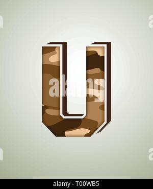 Camouflage Charakter, detaillierte vector Fonts Stock Vektor