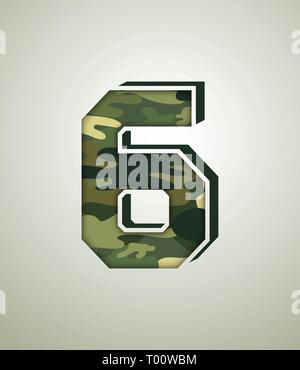 Camouflage Charakter, detaillierte vector Fonts Stock Vektor