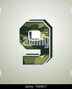 Camouflage Charakter, detaillierte vector Fonts Stock Vektor