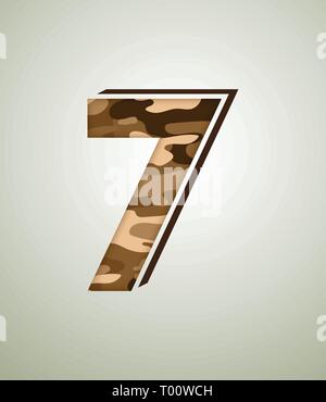 Camouflage Charakter, detaillierte vector Fonts Stock Vektor