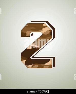 Camouflage Charakter, detaillierte vector Fonts Stock Vektor