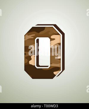 Camouflage Charakter, detaillierte vector Fonts Stock Vektor