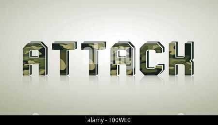 Camouflage Charakter, detaillierte vector Fonts Stock Vektor